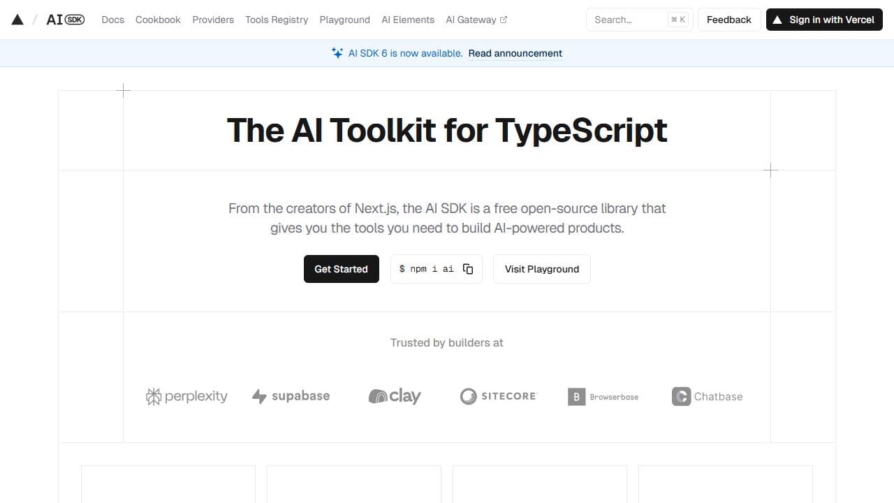 Vercel AI SDK 截图